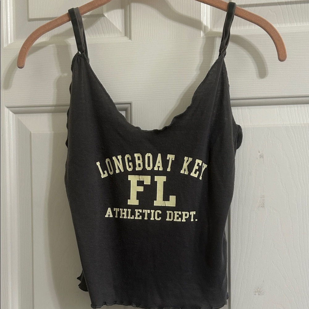 Alvin’s Island - Longboat Key FL Athletic Dept Black Crop Top